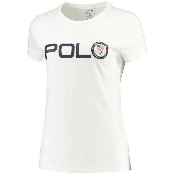 Polo Ralph Lauren White Women's USA 2020 Summer Olympics T-Shirt - Picture 2 of 3